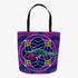 Art Deco Roller Skating Peacock Canvas Tote